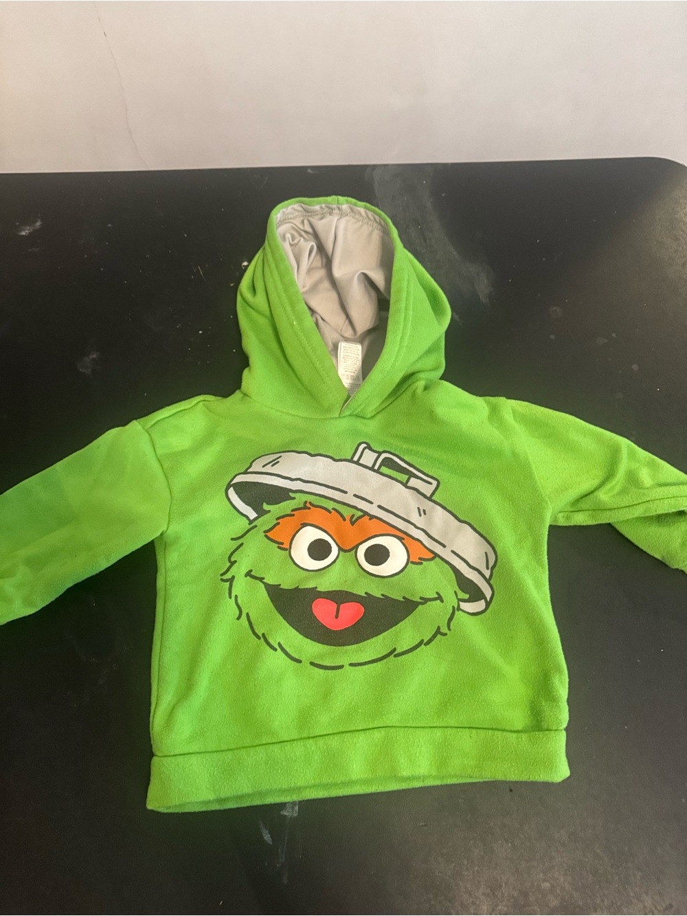 Green Oscar the Grouch Hoodie Sweatshirt 3T